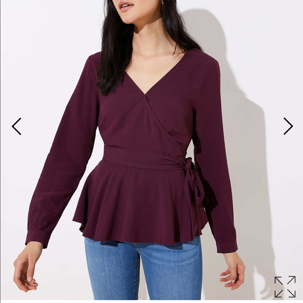 NWT LOFT wrap blouse. 100% condition